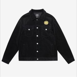 Wesc Womens Black Denim Jacket Trucker Hardcore Happiness Large